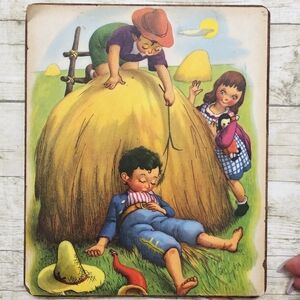 Mother Goose Nursery - Little Boy Blue - 1940s Rhymes Print